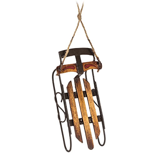 Abbott Collection  27-LODGE/1131 Old Style Sled Ornament-5.25" H, 5.25 inches H, Multi-Color