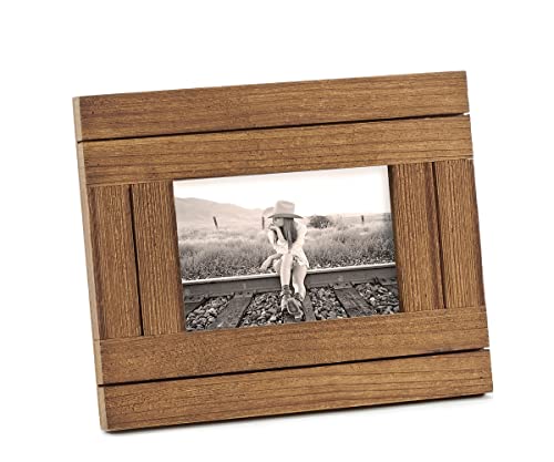 Giftcraft 094993 Wood Plank Photo Frame, Holds a 4 x 6 Photo, 9.8-inch Height, China fir, MDF, Glass and Paper