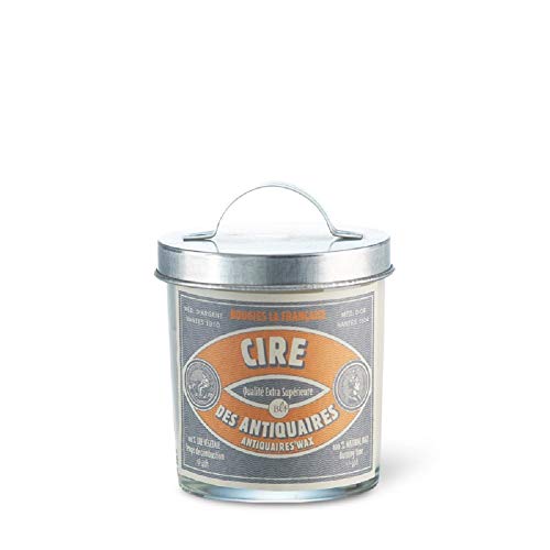 BLF Boogies La Francaise 825620 Glass Candle with Galvanized Steel Lid, Antiques Wax Polish, Made in France, 3.27-inch Height