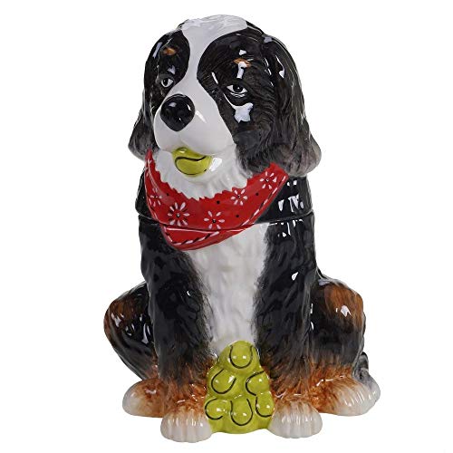 Certified International Bernese Mountain Dog 28263 Berners Dog Park 3D Ceramic Cookie Treat Jar 9" H