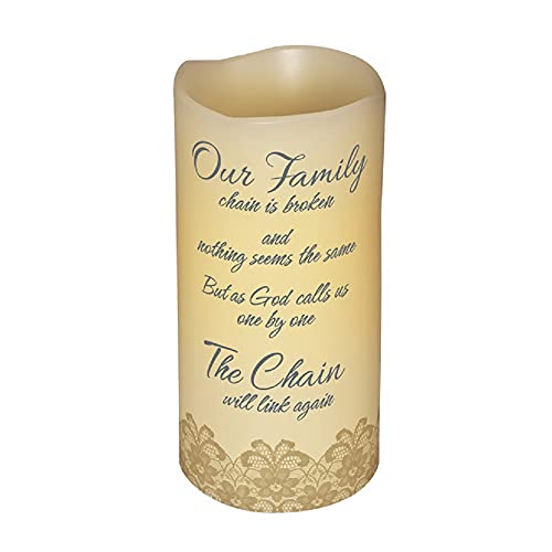 Carson Abiding Light Scented Flameless Candle Bereavement Memory "Our Family Chain", 6"H, 3"Diameter