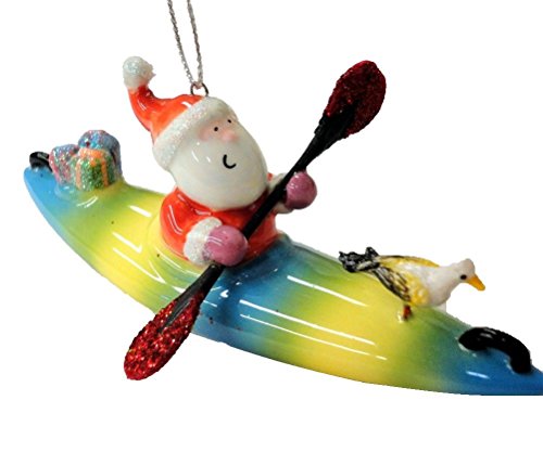 Cape Shore Santa on a Kayak Christmas Ornament