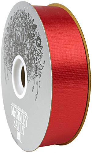 burton + BURTON McGinley Mills 1.3" W Acetate Satin Ribbon, Red, 100 Yard Spool