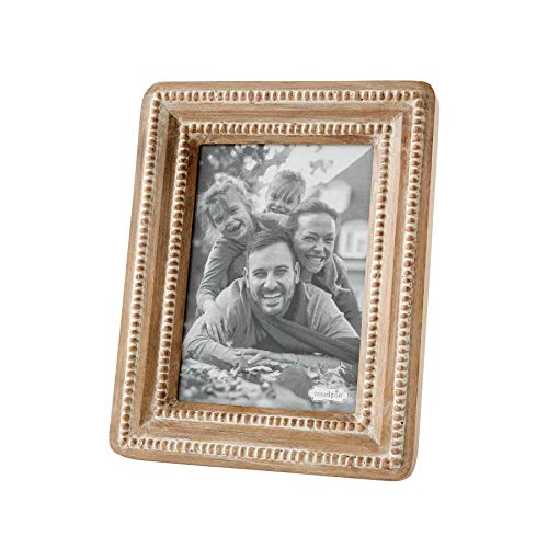 Mud Pie Beaded Reclaimed Frames,5" x 7", Brown