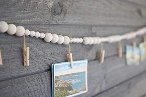 KALALOU CGL4037 WOODEN GARLAND WITH CLOTHES PIN