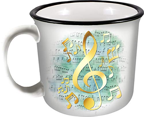 Spoontiques 21549 Music Camper Mugs, 14 oz, Green