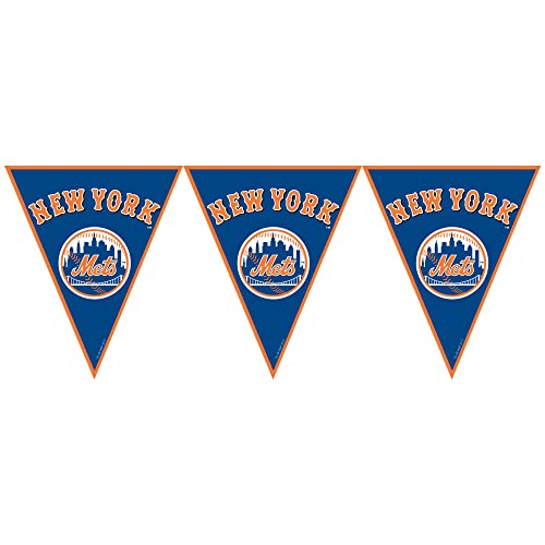 Amscan "New York Mets Major League Baseball Collection" Pennant Banner, Party Decoration