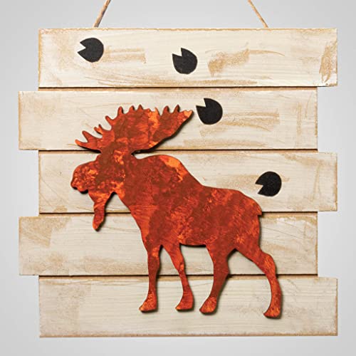 Lipco MDF Rusted Moose Wood Plaque, 15.5-inch Height, Home Decoration