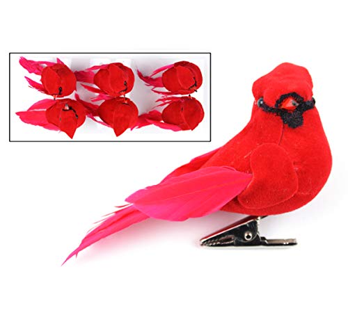 Touch of Nature 21235 Red Cardinal Feather Bird, 3-Inch (6 pcs)
