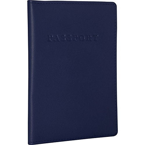 Royce Leather Passport Holder and Travel Document Organizer in Leather, Blue 2, One Size