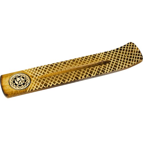 Kheops International New Age Source Wood Incense Holders-Om Lotus (2 Inches Wide)