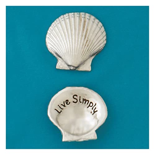 Basic Spirit Pocket Token Coin - Live Simply Medium Spirit Shell - Handcrafted Pewter, Love Gift for Beach Ocean Coastal Lover Coin Collecting