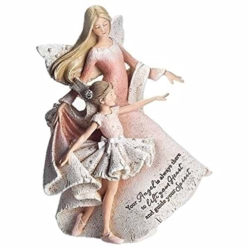 Roman 6.75" Pink and White Ballet Angel Tabletop Figurine