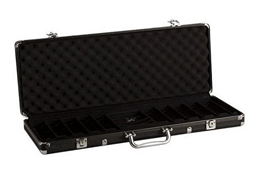 CHH 500 Piece Poker Chip Case with Room For 2 Decks & Dice, Black