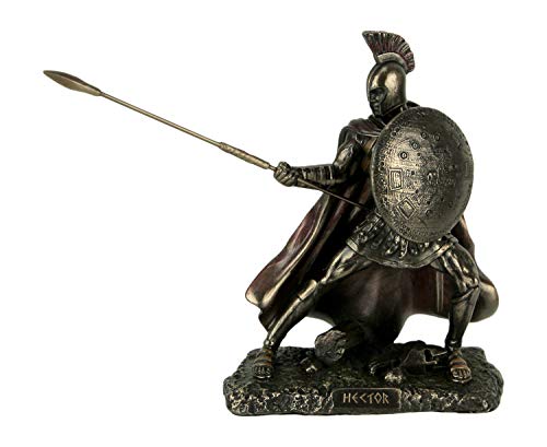 Unicorn Studio Veronese Design Hector Trojan Prince Warrior of Troy Holding Spear and Shield Statue