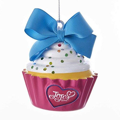 Kurt Adler 3.5"JOJO SIWA BLW MLD CUPCAKE WITH BOW