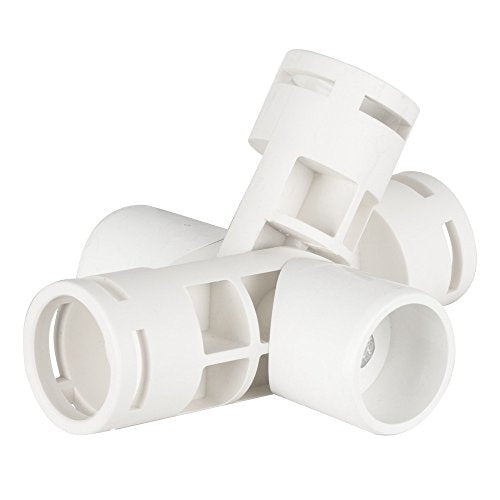Snapclamp PVC- Adjustable joint fitting 1" 5-Way (Furniture Grade White)