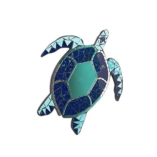 Beachcombers B22166 Mosaic Turtle Mirror Wall Plaque Small, 14.1-inch High