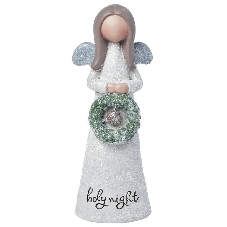 Blossom Bucket Holy Night Christmas Angel with Wreath