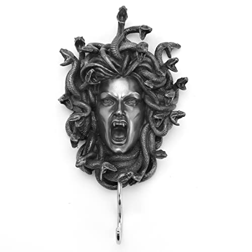 Unicorn Studio Veronese Design 9" Head of Medusa Wall Hook Resin Sculpture Pewter Finish