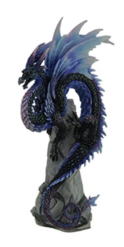 Unicorn Studio Veronese Resin Statues Andrew Bill Sapphire Sentinel Hand Painted Blue Dragon Statue 5.5 X 10.5 X 3.5 Inches Blue