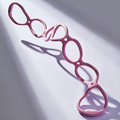 Vitos Fitness Multi-Ring Jelly Tube Chest Expander | Yoga Pilates Boxing Core Training Tube Bands (7 Ring 33.8", Red)