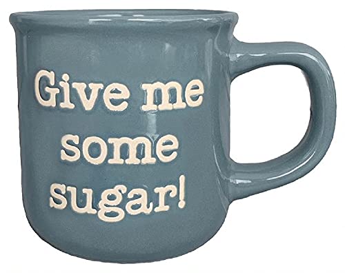Great Finds MU116 Give Me Some Sugar Medium Mug, 5-inch Length, Blue, Ceramic