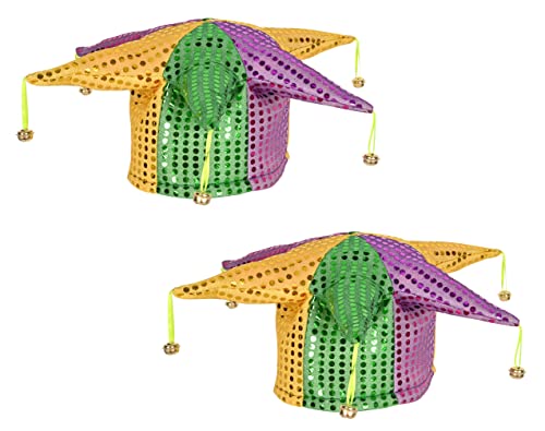 Beistle S60702AZ2, 2 Piece Glitz 'N Gleam Jester Hats, One Size Fits Most