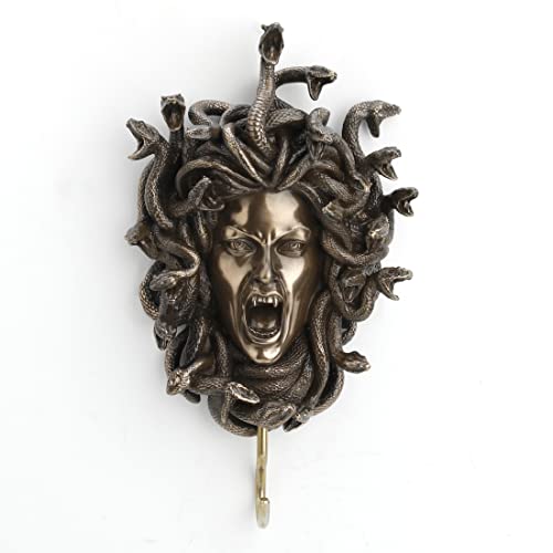 Unicorn Studio Veronese Design 9" Head of Medusa Wall Hook Resin Sculpture Cold Cast Bronze Finish