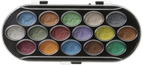 Yasutomo NPWC16 16 Color Pearlescent Watercolor Set, Assorted, Multicolor