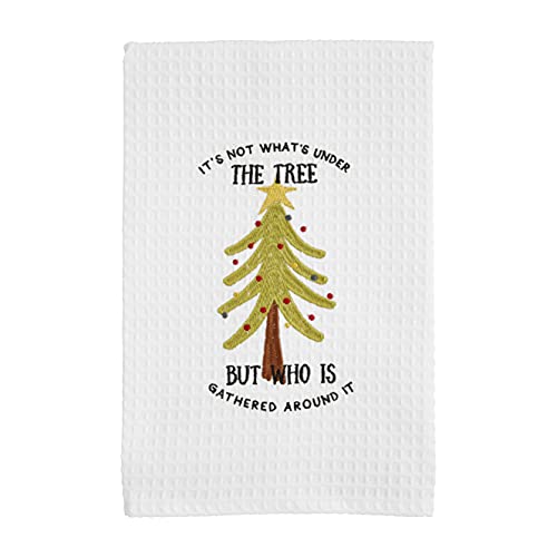 Mud Pie Christmas Tree Waffle Towel, 25-inch