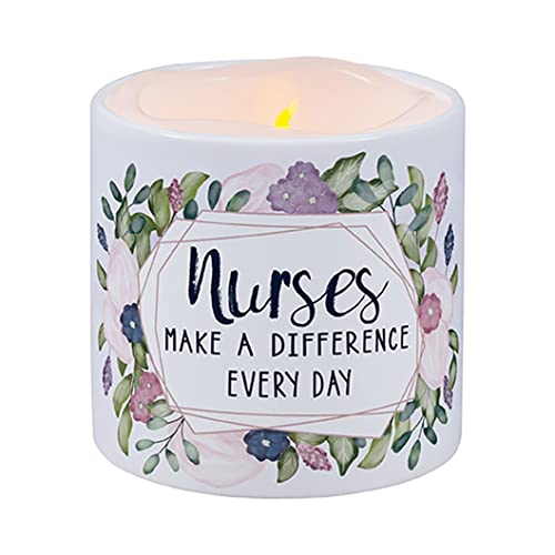 Carson 24189 Nurses LED Candle with Ceramic Holder, 3.5-inch Diameter