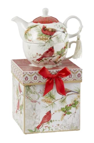 Delton Porcelain Cardinal Tea For One, 5.80-inch Height