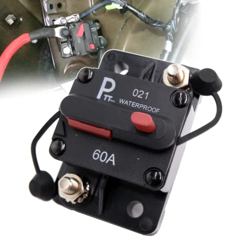parts PTT / 12V- 48VDC,Surface-Mount & Waterproof Circuit Breakers with Manual Reset for Auto Boat Marine (60A)