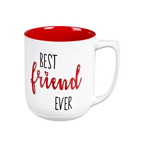 Evergreen Cypress Home Best Friend Ever Ceramic Coffee Cup - 5 x 4 x 4 Inches Durable and Stylish Homegoods and Kitchen Accessories For Every Home and Apartment