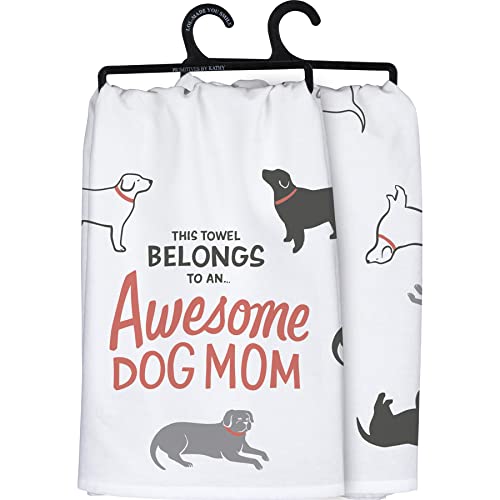 Primitives by Kathy 111083 Kitchen Towel Awesome Dog Mom, 28-inch