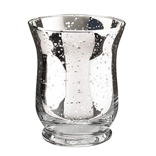 Blue Sky Clayworks Lillian Rose Silver Mercury Tulip Shaped Glass Votive or Tea light Holders Set of 6, 3x3x3.65
