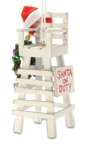 Cape Shore Tropical Beach Lifeguard Santa Claus Christmas Tree Holiday Ornament Decoration