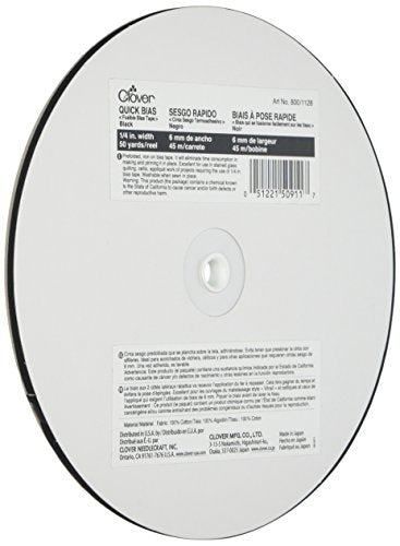 CLOVER Quick Bias Black 100 Yards, 1/4"