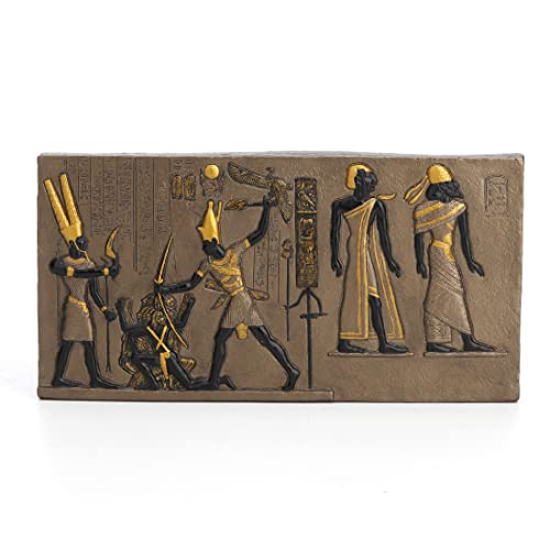 Unicorn Studio 9.37" Egyptian Pharaoh with Double Crown Striking Enemy Wall Plaque