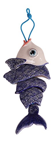Blue Sky Clayworks Clayworks Blue Fish Mermaid Wind Chime