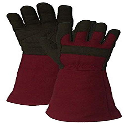 Garden Works Comfort Pro Synthetic Leather Gauntlet Gardening Gloves, Burgundy/Green, X-Large