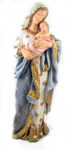 Creative Brands Religious 23 Inch Blessed Virgin Mary Madonna and Infant Jesus Christ Child Church Figure Statue