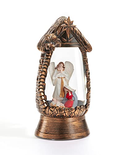 Giftcraft 684102 Christmas LED Water Lantern Angel, Mary and Baby Jesus, 9.96-inch Height