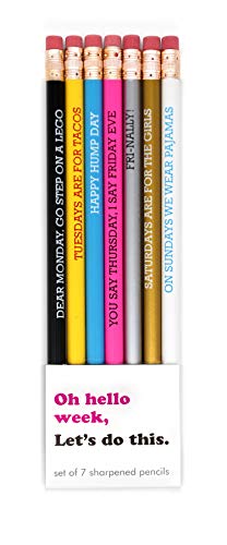 Snifty SPP7001 Oh Hello Week Let‚Äôs Do this Pencil, Set of 7