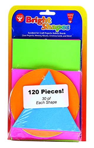 Hygloss Products Shapes, Circles, Squares, Triangles, Rectangles, 3" Size, Assorted (68033)