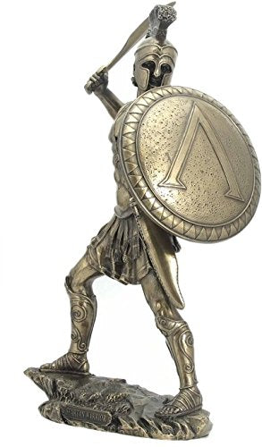 Unicorn Studio 13.25 Inch Spartan Warrior with Sword and Hoplite Shield Figurine