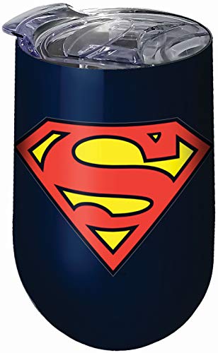 Spoontiques 16950 Superman Logo Stainless Tumbler, One Size, Blue