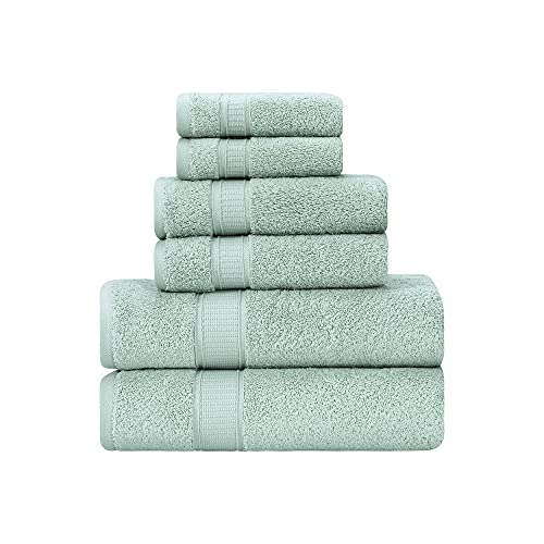 LA HAMMAM 6 Piece Towel Set - 2 Bath Towels, 2 Hand Towels, 2 Washcloths for Bathroom, College Dorm, Kitchen, Shower, Pool, Hotel, Gym & Spa | Soft & Absorbent Turkish Cotton Towel Sets - Green