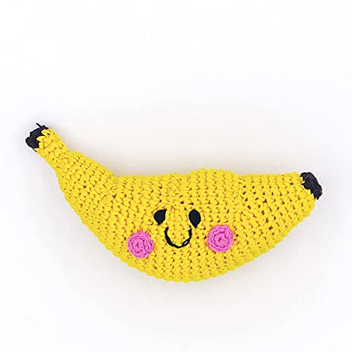 Pebble Fair Trade Handmade Crochet Cotton Friendly Banana Baby Rattle